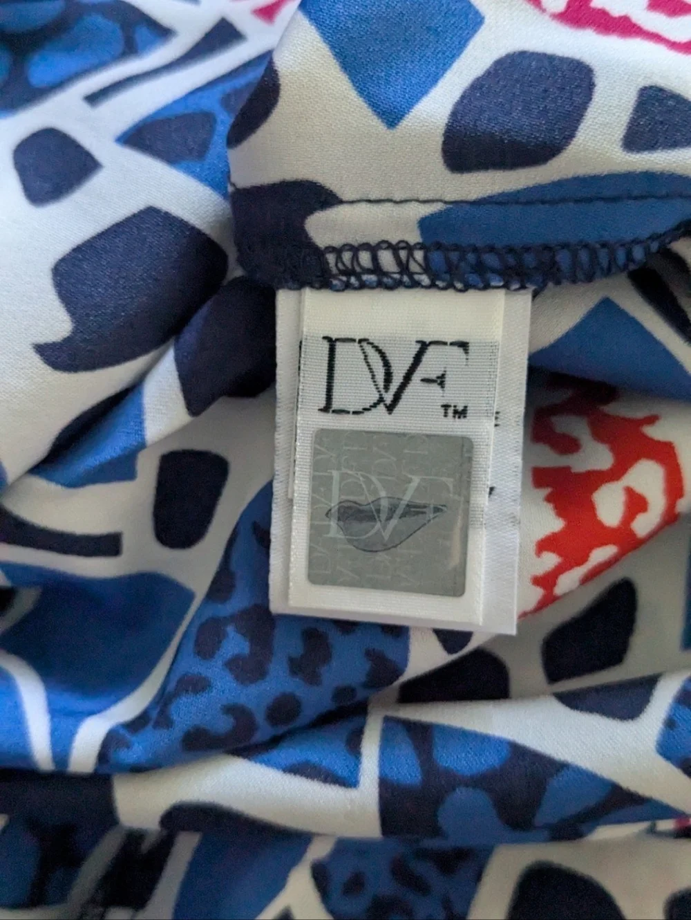 Diane Von Furstenberg Blue Floral Print Mini Dress - Picture 5 of 8